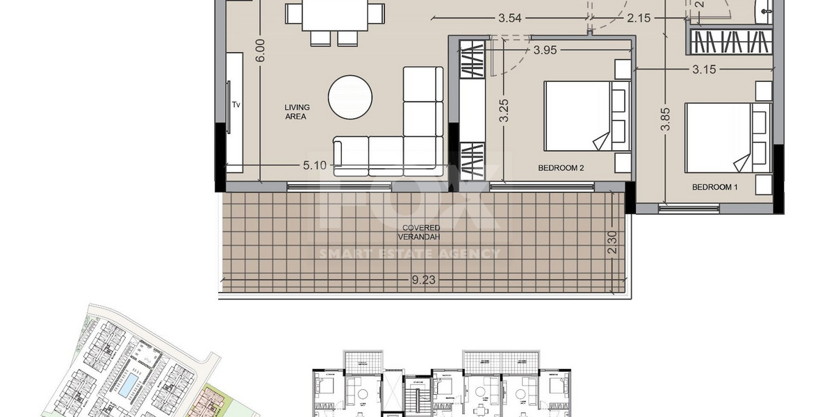 Top Floor Two bedroom apartment for sale in Asomatos village, Limassol
