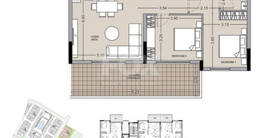 Top Floor Two bedroom apartment for sale in Asomatos village, Limassol