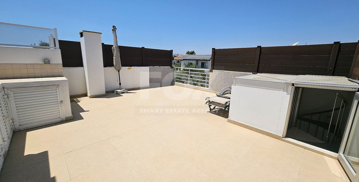 Furnished Two Bedroom Apartment With Roof Garden for rent in Germasogeia Area