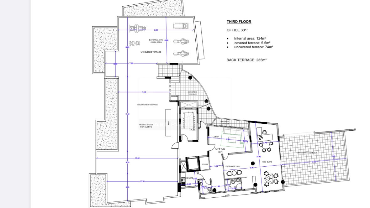 Top Floor Seaview Office in Paphos for rent