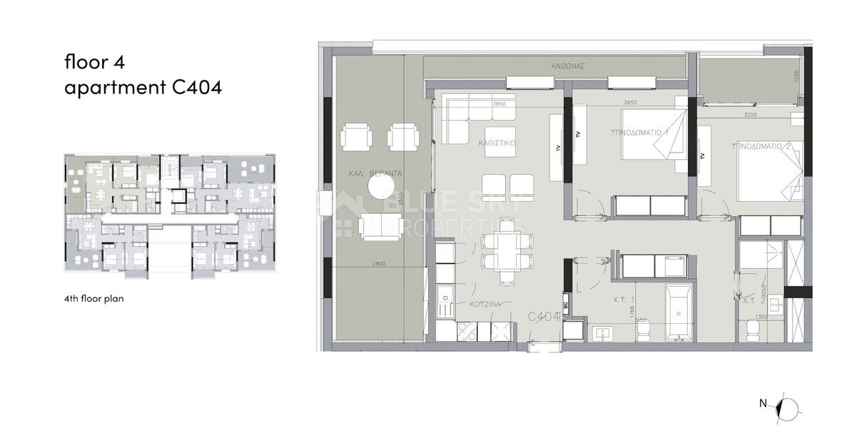 Top Floor Two bedroom apartment for sale in Zakaki, Limassol