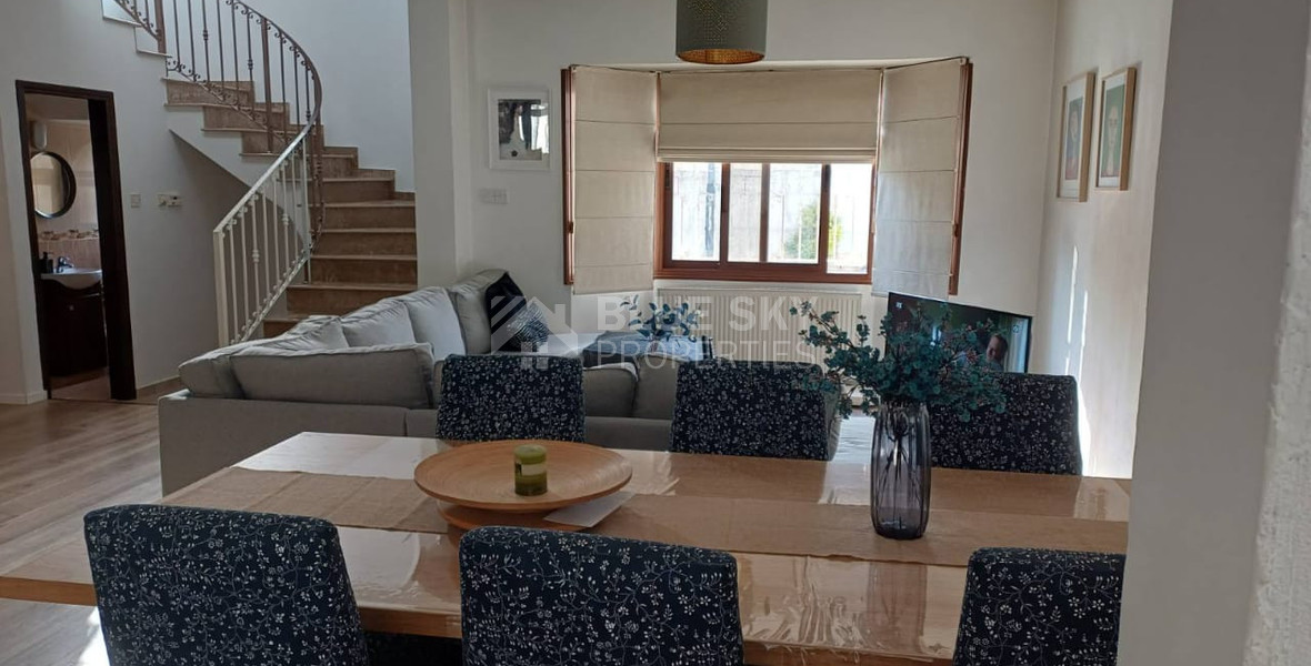 Three bedroom detached house with pool for rent in Moni, Limassol