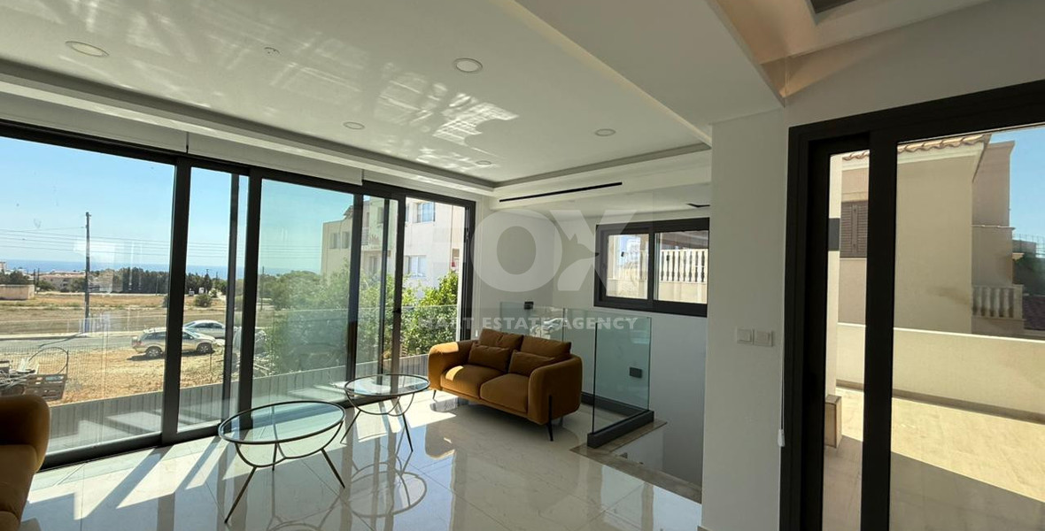 For Rent: Modern Five Bedroom Home in Pafos with Private Swimming Pool and Sea View.