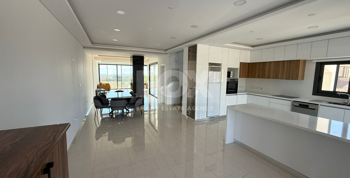 For Rent: Modern Five Bedroom Home in Pafos with Private Swimming Pool and Sea View.