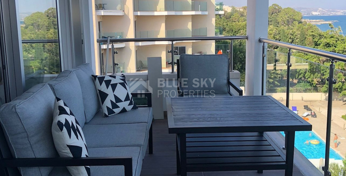 Seafront two bedroom apartment in Agios Tychonas (tourist area)  for rent  in Limassol