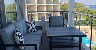 Seafront two bedroom apartment in Agios Tychonas (tourist area)  for rent  in Limassol