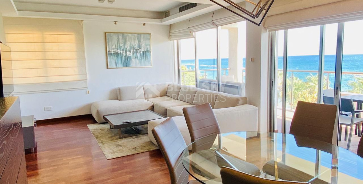 Seafront two bedroom apartment in Agios Tychonas (tourist area)  for rent  in Limassol