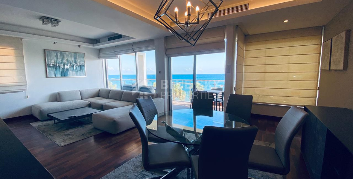 Seafront two bedroom apartment in Agios Tychonas (tourist area)  for rent  in Limassol