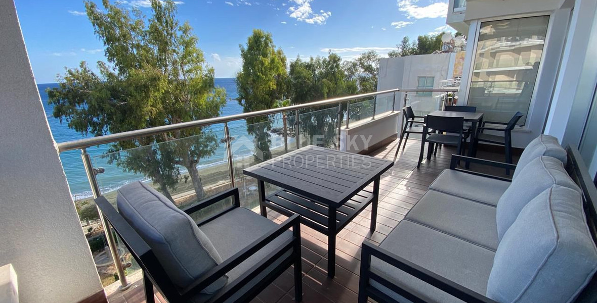 Seafront two bedroom apartment in Agios Tychonas (tourist area)  for rent  in Limassol