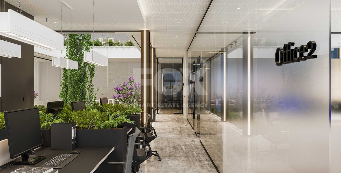 Modern Commercial Building with Rooftop Garden & Indoor Greenery For Rent in Agia Zoni,Limassol