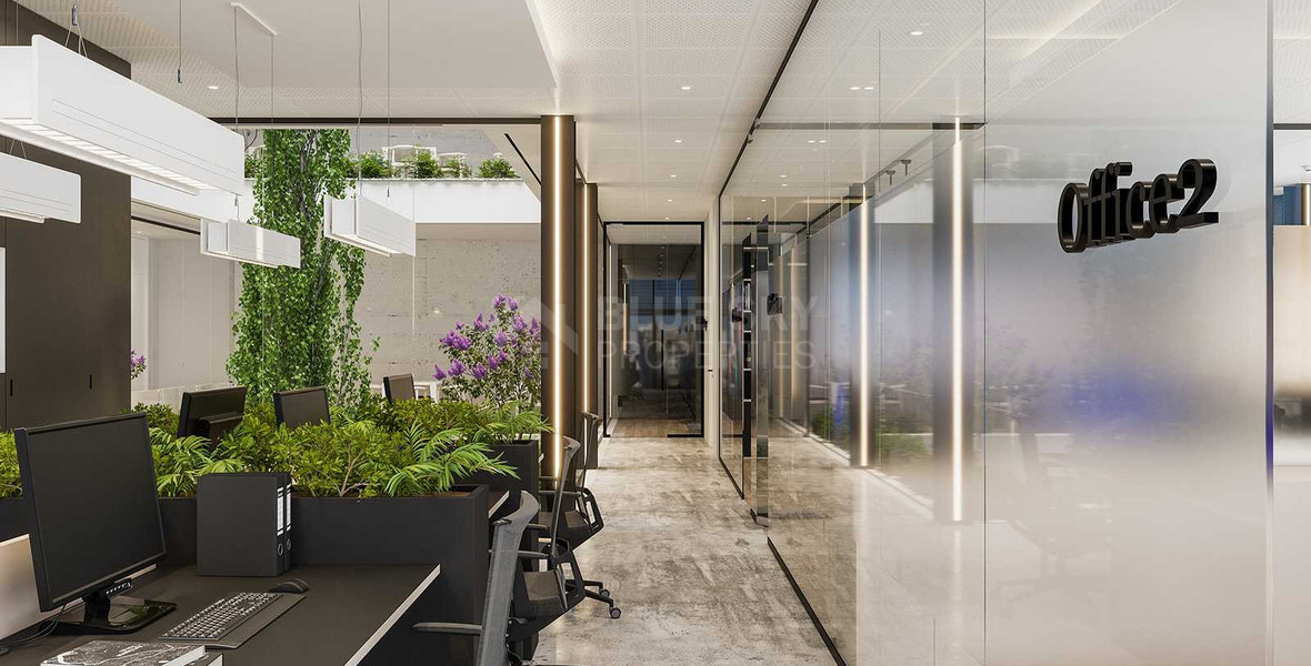 Modern Commercial Building with Rooftop Garden & Indoor Greenery For Rent in Agia Zoni,Limassol