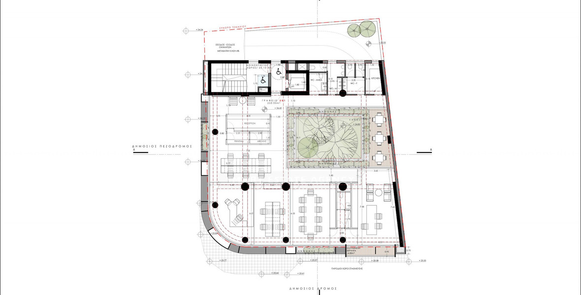 Modern Commercial Building with Rooftop Garden & Indoor Greenery For Rent in Agia Zoni,Limassol