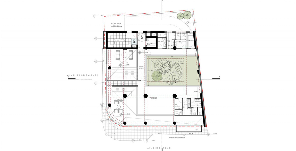 Modern Commercial Building with Rooftop Garden & Indoor Greenery For Rent in Agia Zoni,Limassol