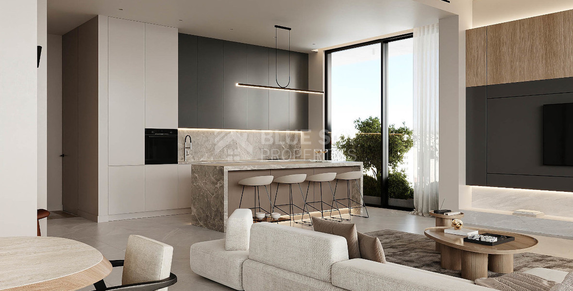 Three Bedroom Penthouse with roof garden and pool for sale in Potamos Germasogeias