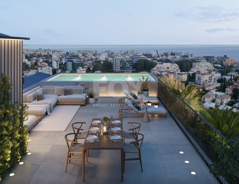 Three Bedroom Penthouse with roof garden and pool for sale in Potamos Germasogeias