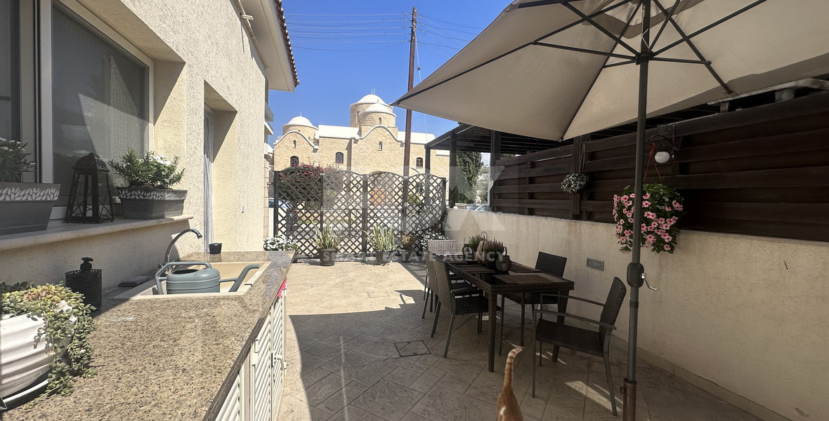 For rent furnished detached two bedroom Bungalow with small garden in Agios Tychonas