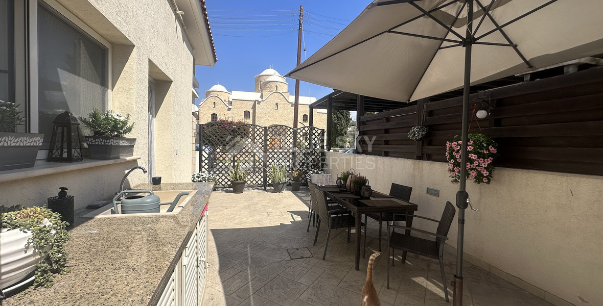 For rent furnished detached two bedroom Bungalow with small garden in Agios Tychonas