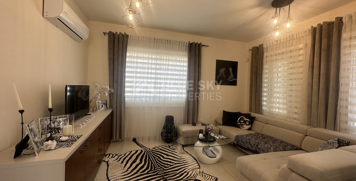 For rent furnished detached two bedroom Bungalow with small garden in Agios Tychonas