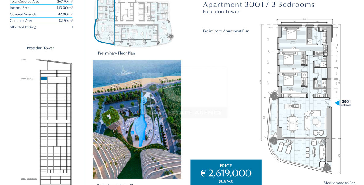 Exclusive Three-Bedroom Seafront Apartment for Sale next to Limassol Marina – Prime Cyprus Real Estate