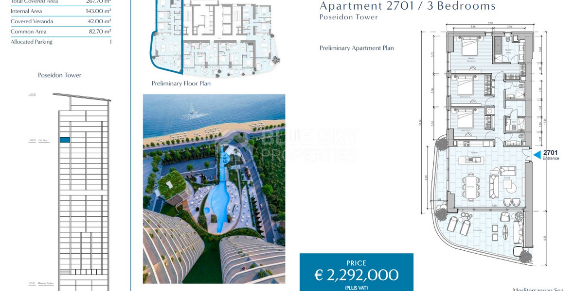 Invest in Limassol: 3-Bedroom Beachfront & Seafront Apartment Next to Marina