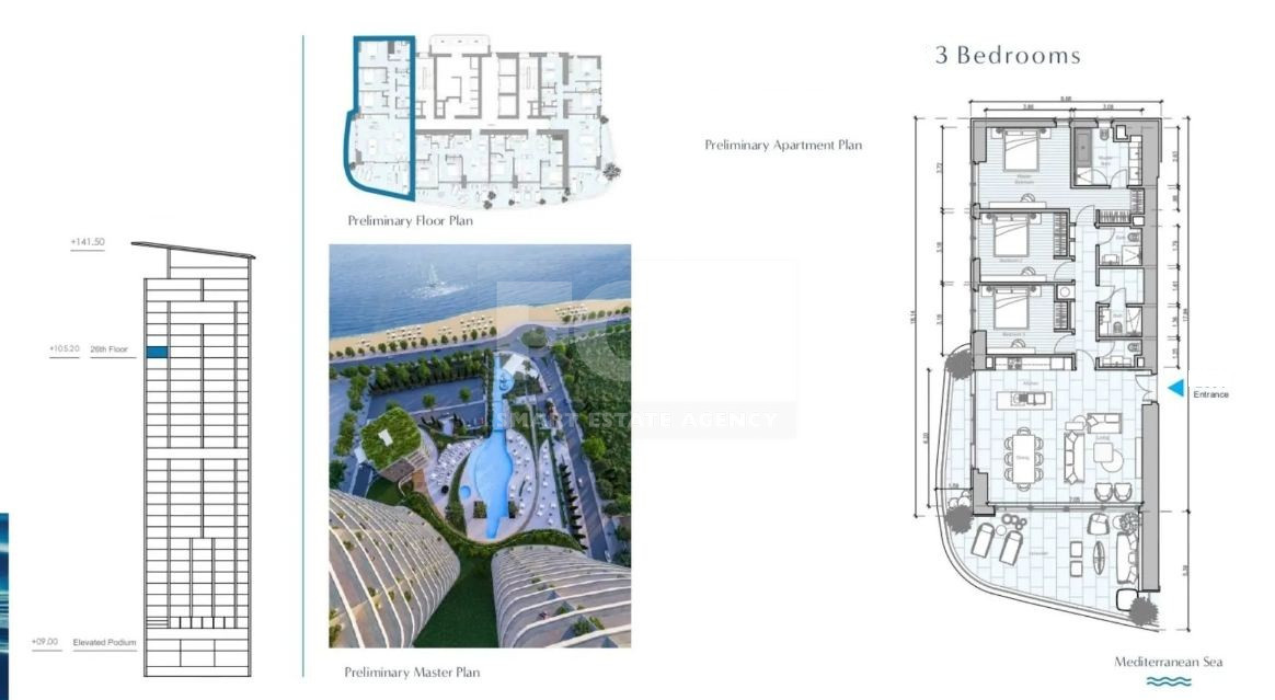 Luxury Three-Bedroom Beachfront & Seafront Apartment For Sale Next to Limassol Marina | Prime Cyprus Property Investment