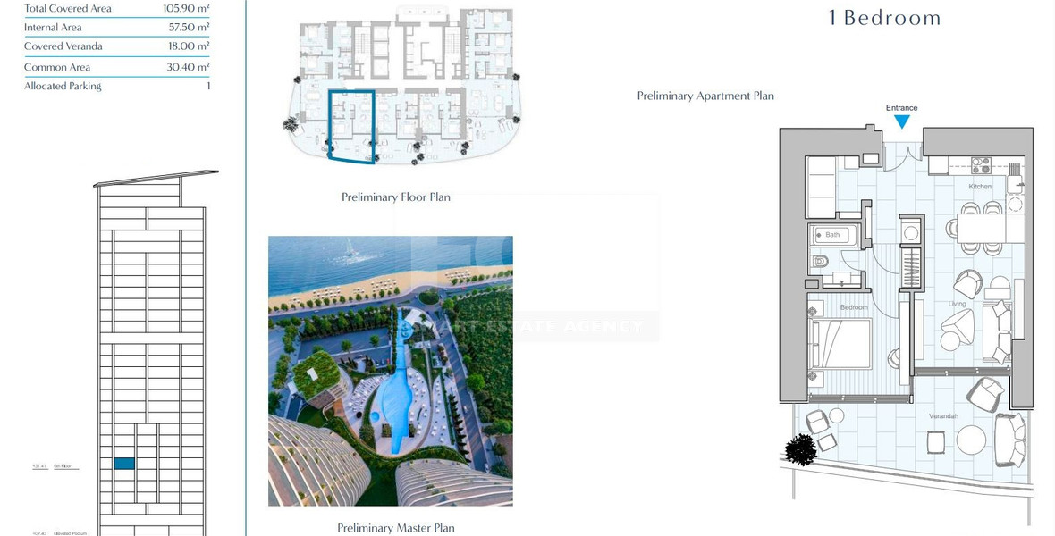 Elegant Seafront Living in Limassol - Seafront One Bedroom Apartment for Sale in Limassol Marina