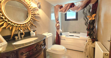 Vintage luxury Five plus one Bedroom Furnished Detached Villa with three jakuzzi and sauna, 300m from the sea for rent in Neapoli Limassol