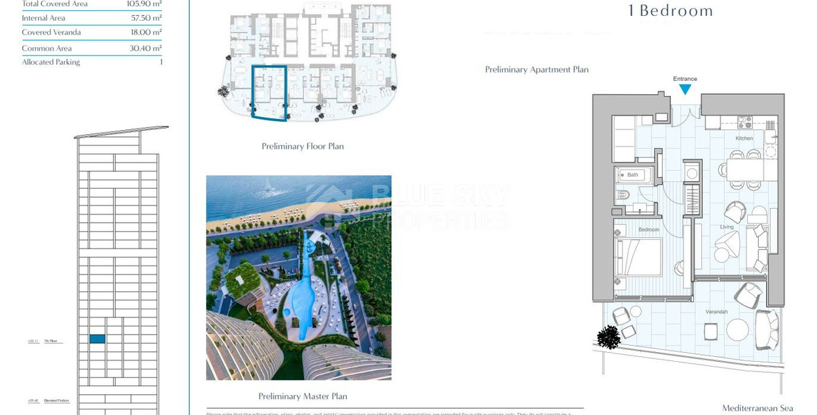 Exclusive 1-Bedroom Waterfront Apartment in Limassol | Luxury Seafront Residence Near Limassol Marina