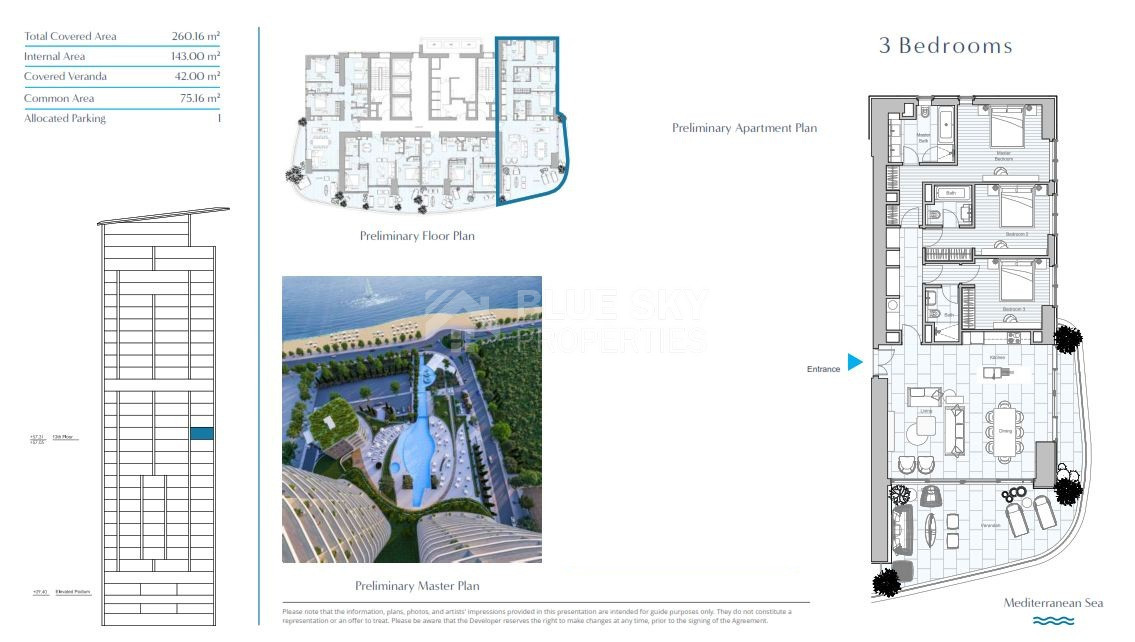 Elegant Seafront Living in Limassol – Spacious Three-Bedroom Residence for sale close to Limassol Marina