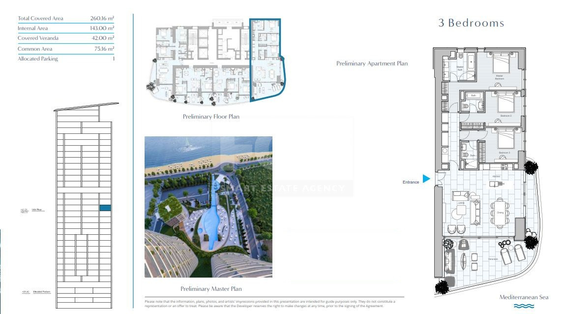 Elegant Seafront Living in Limassol – Spacious Three-Bedroom Residence for sale close to Limassol Marina