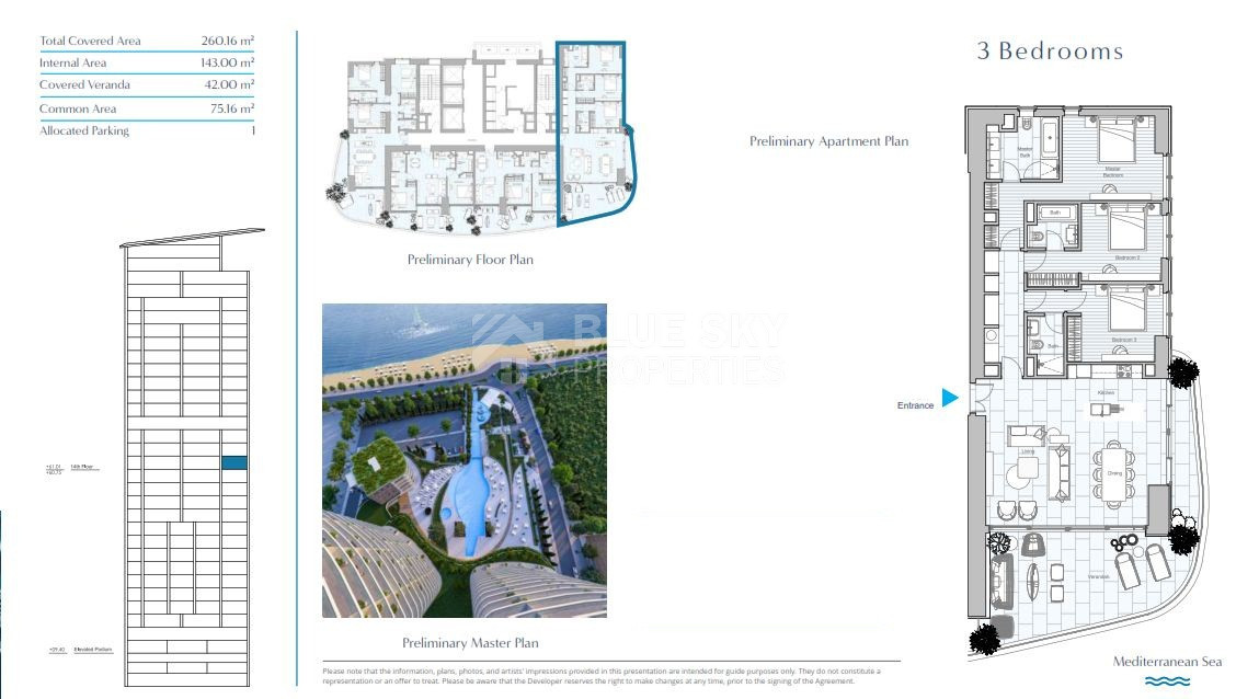 Elegant Seafront Living in Limassol – Spacious Three-Bedroom Residence for sale close to Limassol Marina