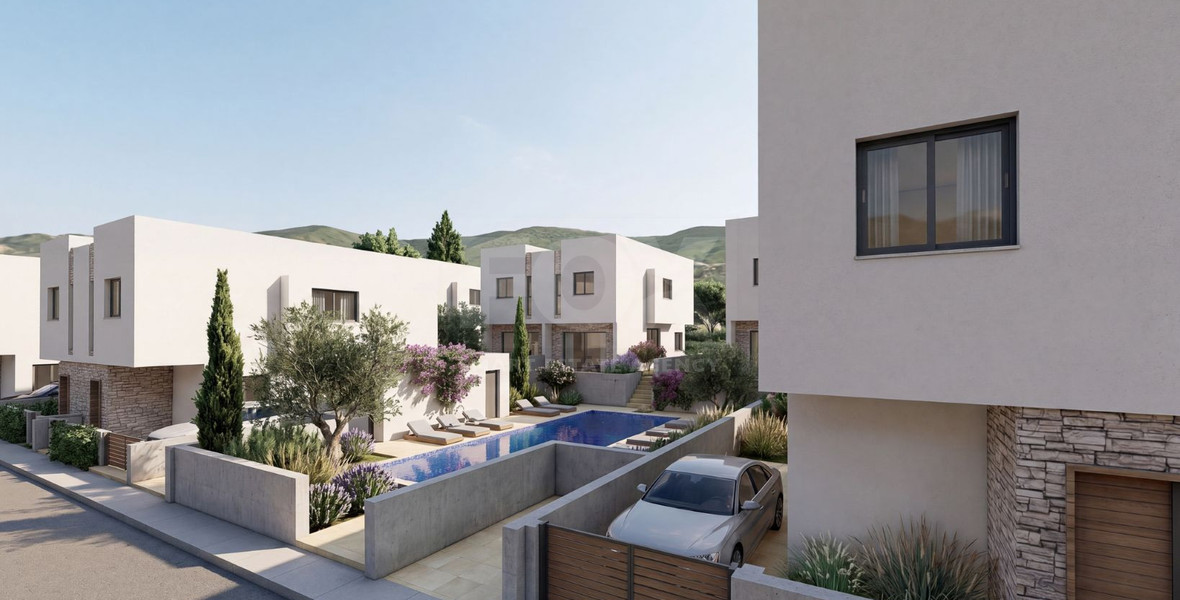Modern three bedroom Villas in Pegeia,  Private Gardens & Communal Pool Near Coral Bay