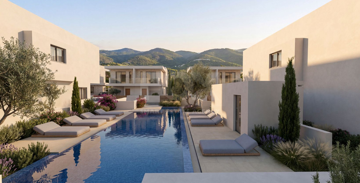 Modern three bedroom Villas in Pegeia,  Private Gardens & Communal Pool Near Coral Bay