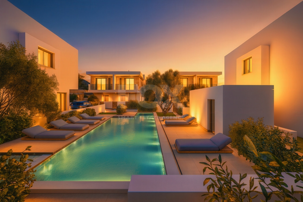 Modern three bedroom Villas in Pegeia,  Private Gardens & Communal Pool Near Coral Bay