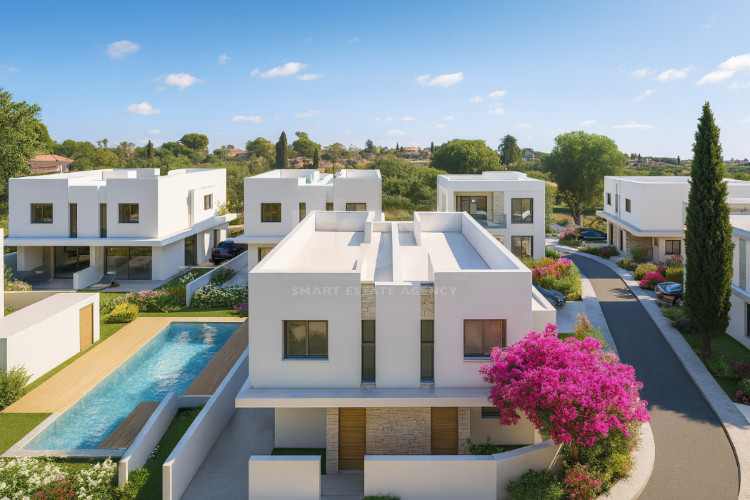 Modern three bedroom Villas in Pegeia,  Private Gardens & Communal Pool Near Coral Bay