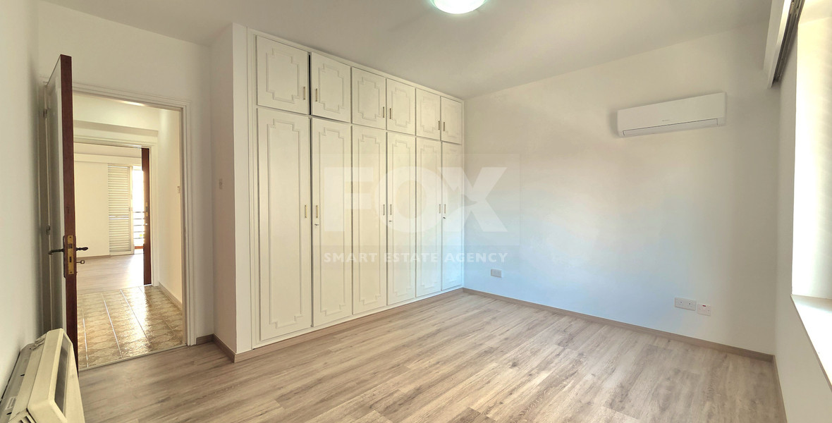 Spacious  four bedroom apartment with  fireplace charm and two large verandas for rent in Katholiki Limassol