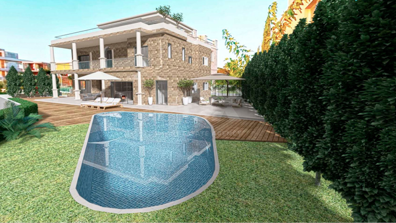 Prestigious five Bedroom Seaside Villa on the Golden Mile, Paphos – Private Pool & Modern Amenities