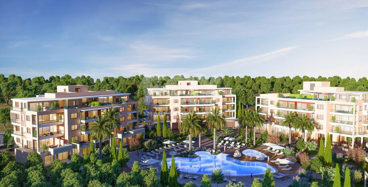 Luxury Apartment for Sale in Trachoni, Limassol | Two-Bedrooms, Pools & Green Views