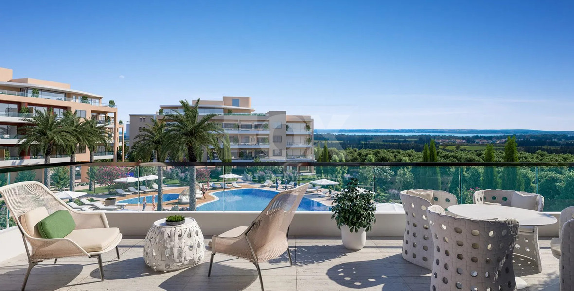 Luxury Apartment for Sale in Trachoni, Limassol | Two-Bedroom with garden, Pools & Green Views