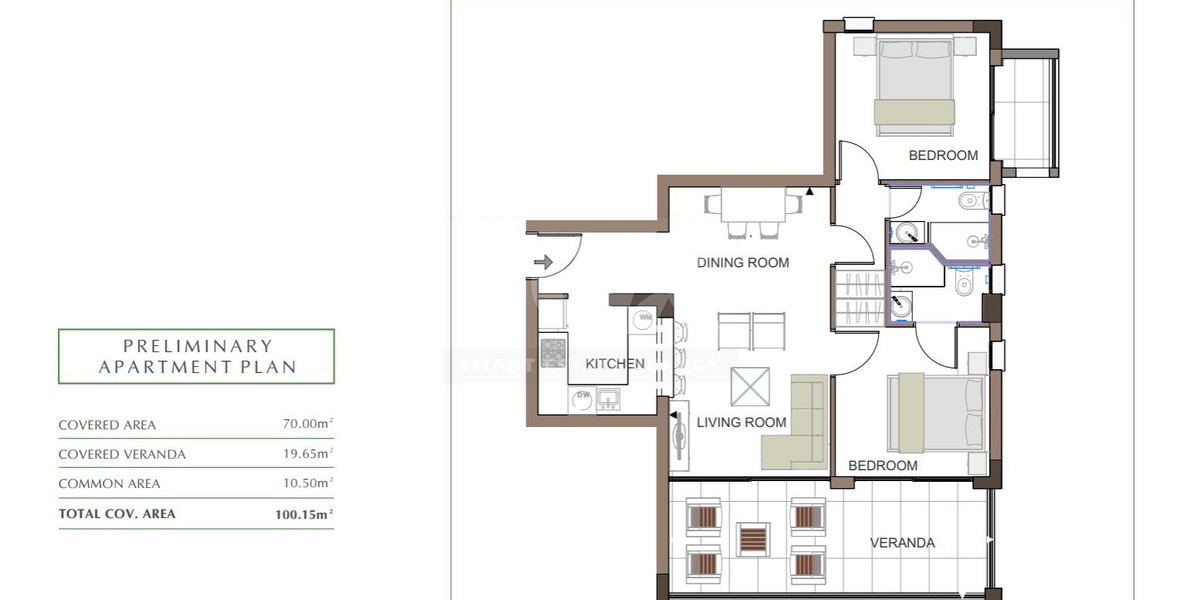Luxury Apartment for Sale in Trachoni, Limassol | Two-Bedroom, Pools & Green Views