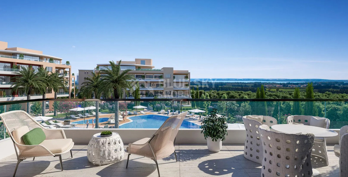 Luxury Apartment for Sale in Trachoni, Limassol | Two-Bedroom, Pools & Green Views