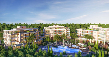 Luxury Apartment for Sale in Trachoni, Limassol | One-Bedroom, Pools & Green Views