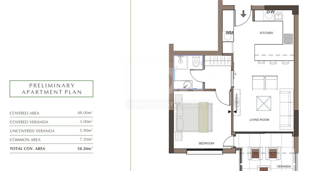 Luxury Apartment for Sale in Trachoni, Limassol | One-Bedroom, Pools & Green Views