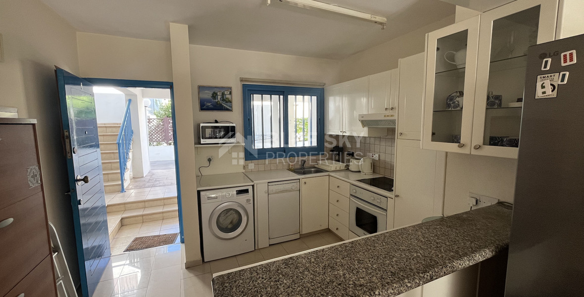 For rent Bright Two Bedroom  Apartment with Garden and Pool in Germasogeia Tourist Area