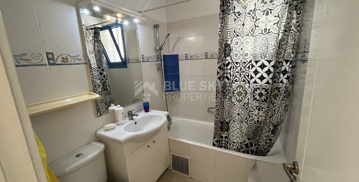 For rent Bright Two Bedroom  Apartment with Garden and Pool in Germasogeia Tourist Area