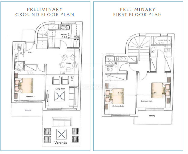 Two , three-Bedroom Luxury Villas for Sale in Tala, Paphos – Sea View