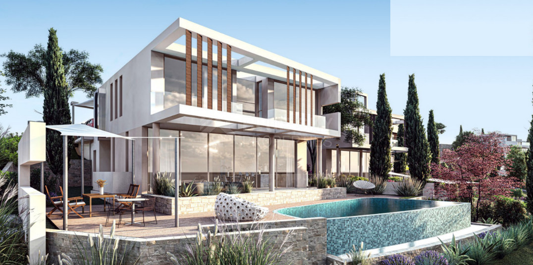 Luxury five bedroom , Mediterranean villas with breathtaking sea views, private swimming pool, landscaped garden in Peyia