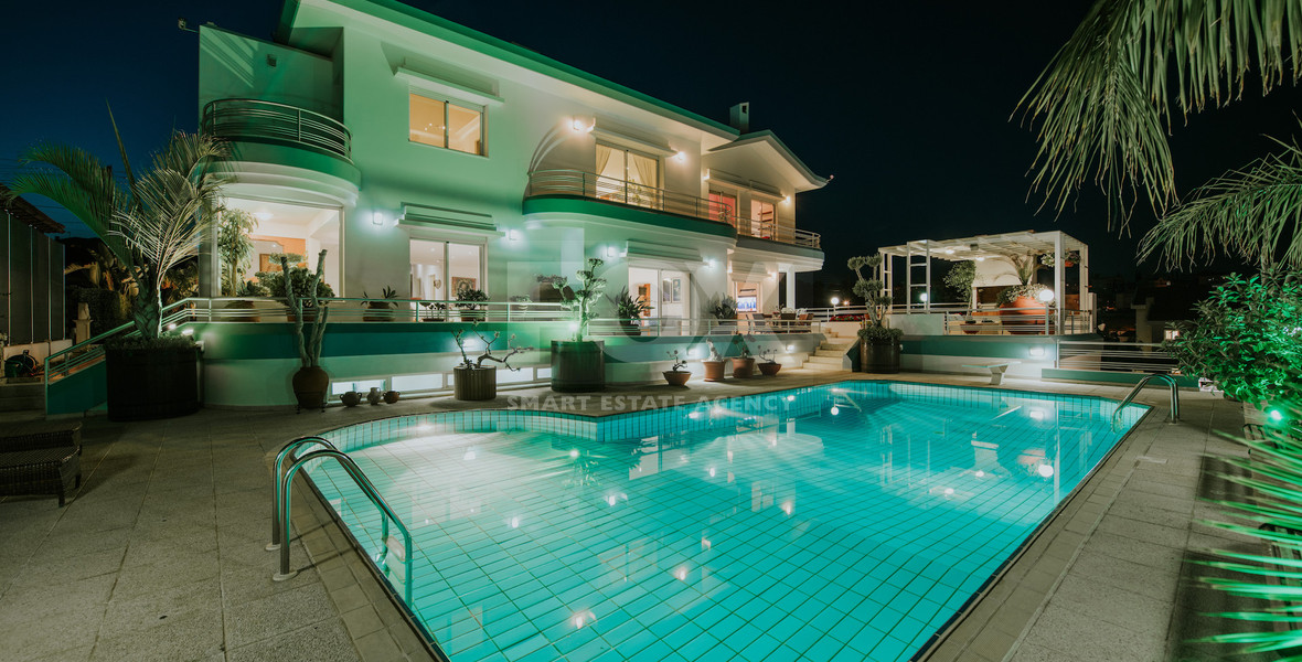 Elegant 7-Bedroom Villa with Pool, Gym & Panoramic Views For Sale in Agia Filaxi