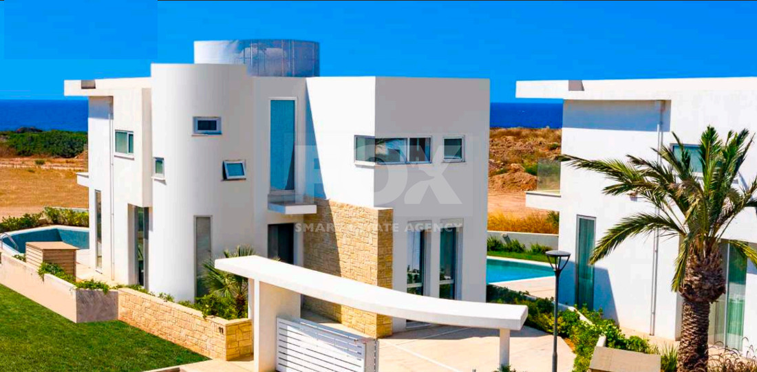 Luxury Four Bedroom Seafront Villa with Private Pool in Coral Bay, Paphos, Cyprus