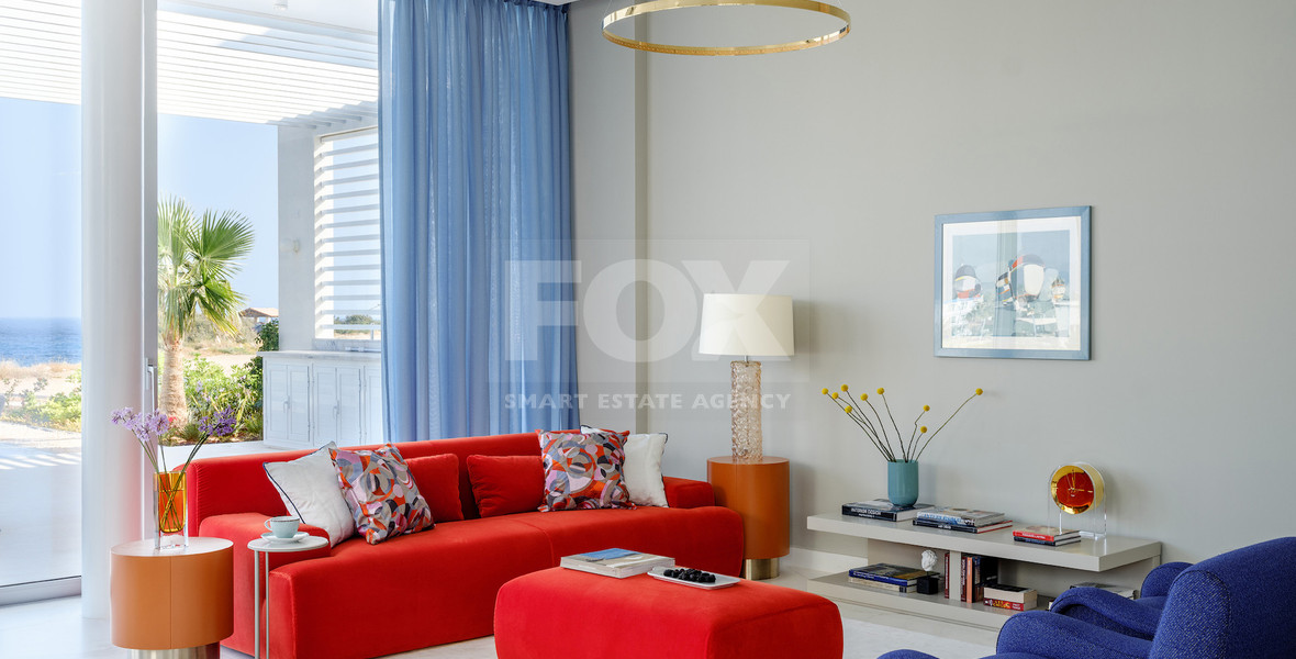 Luxury four bedroom beachfront Villa with Private Pool in Coral Bay , Peyia for sale.